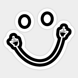 Smile Face Middle Finger Funny Sarcasm Meme Quote Sticker